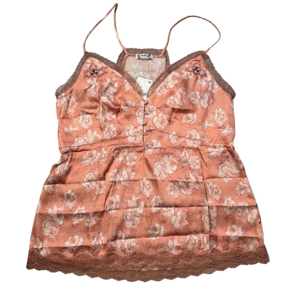 NWT New Free People Night Special Tangerine Combo Cami Top Size L